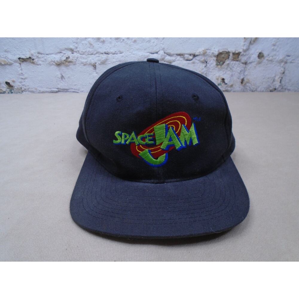 Vintage Space Jam Hat Snapback Gray Embroidered Logo Looney Tunes 90s Cap
